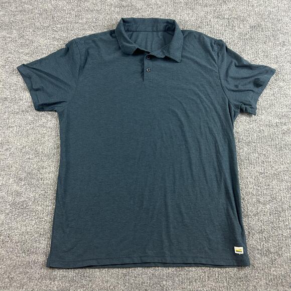 Vuori Polo Shirt Men Medium Blue Strato Tech Performance Stretch Super Soft Golf - Picture 1 of 6